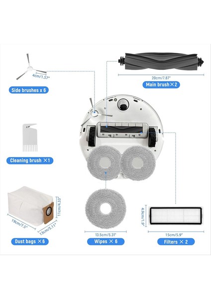 Dreame L10 Ultra / L10S Ultra Robot Süpürge Için Aksesuar Seti, Ana Fırçalar, Hepa Filtreler, Toz Torbaları ile Aksesuarlar (Yurt Dışından) fiyatları