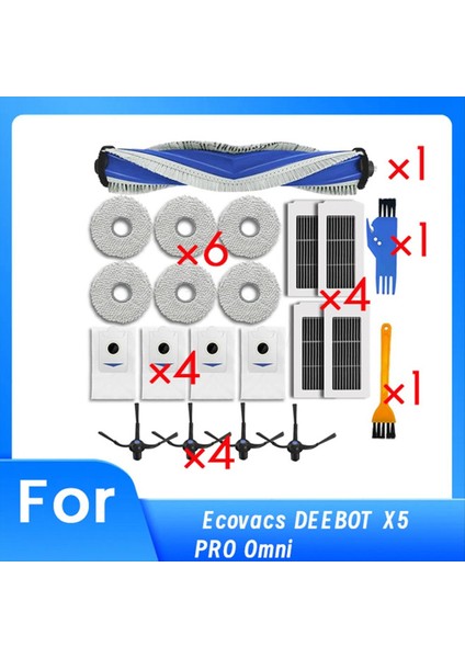 Ecovacs Deebot X5 Pro Omni Robot Süpürge Silindiri Yan Fırça Hepa Filtre Paspas Pedi Toz Torbası Için Yedek Parçalar (Yurt Dışından)