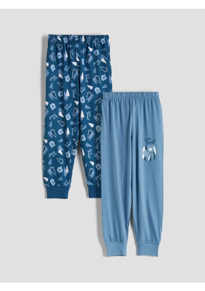 Yeni Sezon Baskılı Erkek Çocuk Pijama Altı 2'li