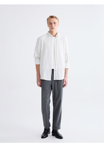 Yeni Sezon Regular Fit Uzun Kollu Çizgili Erkek Gömlek fiyatları