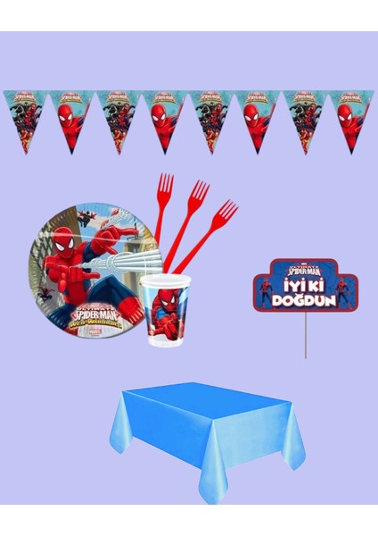 Örümcek Adam 32 Kişilik Doğum Günü Parti Malzemeleri - Örümcek Adam Doğum Günü Erkek Çocuk Konsept