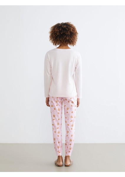 Yeni Sezon Bisiklet Yaka Yılbaşı Temalı Kadın Pijama Takımı fırsatları