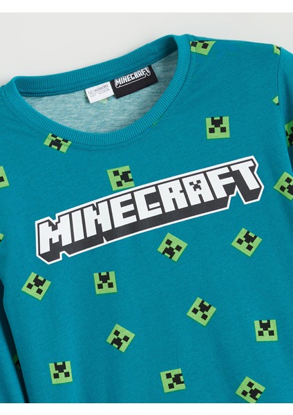 Yeni Sezon Minecraft Baskılı Erkek Çocuk Pijama Takımı modelleri