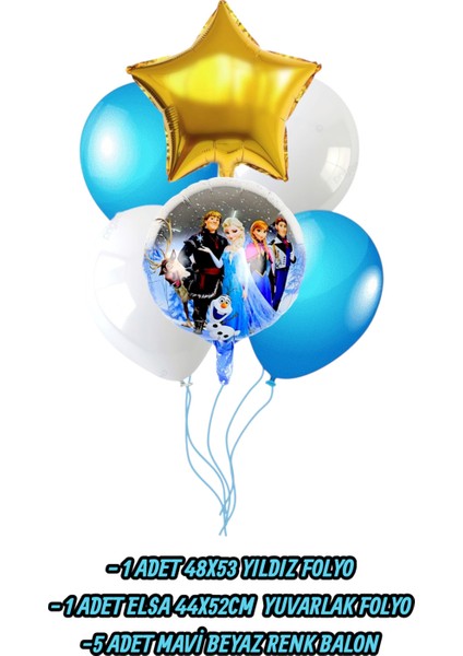 Frozen Elsa Yuvarlak Folyo Balon Seti -Yıldız Folyo Doğum Günü Parti Seti fiyatları