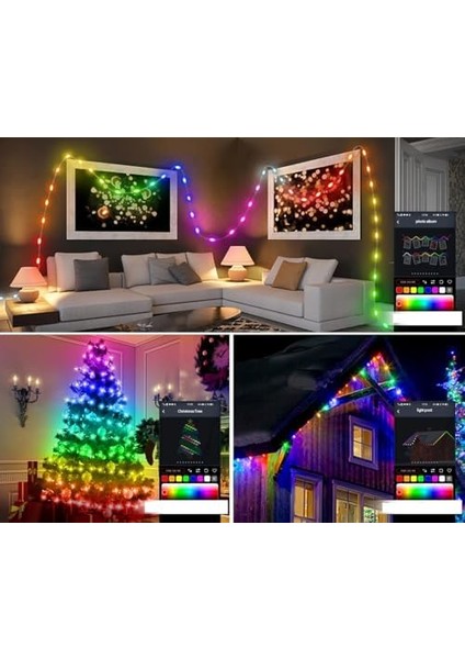 10 Metre LED Işık Renkli Su Geçirmez Ses Komut Özellikli ve Telefon ile Kontrol Çok Modlu Ev Dekorasyon Bahçe Dekorasyon Oda Işıklandırma Çam Ağacı Işıklandırması Için Uygun fiyatları
