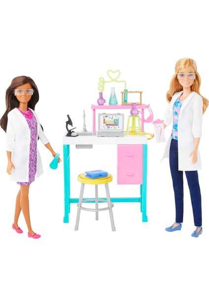 Bilim Laboratuarı Oyun Seti, ® Bilim Laboratuvarı Oyun Seti, 2 Bebek, Laboratuvar Tezgahı ve 10'dan Fazla Aksesuar, HJY95