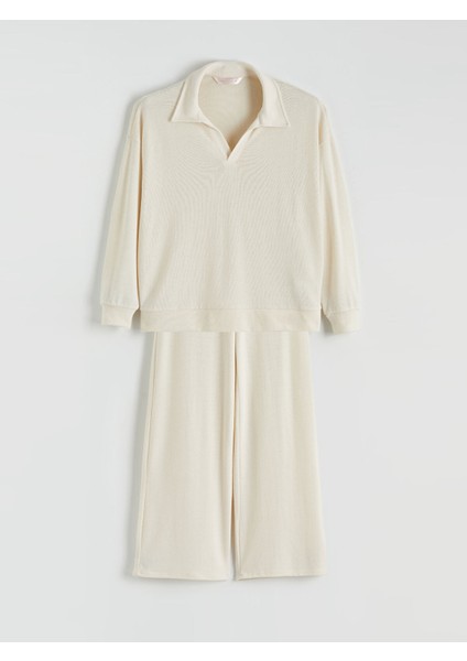 Yeni Sezon Polo Yaka Kadın Pijama Takımı indirimleri