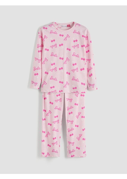 Yeni Sezon Bisiklet Yaka Barbie Baskılı Kadın Pijama Takımı indirimleri
