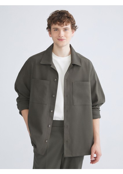 Yeni Sezon Rahat Kalıp Uzun Kollu Kadife Erkek Gömlek Ceket modelleri