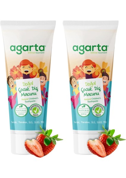 Agarta Doğal Florürsüz Çocuk Diş Macunu Çilekli 75 ml x 2 Adet fiyatları