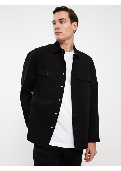 Yeni Sezon Rahat Kalıp Uzun Kollu Gabardin Erkek Gömlek Ceket modelleri