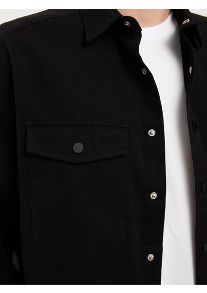 Yeni Sezon Rahat Kalıp Uzun Kollu Gabardin Erkek Gömlek Ceket fırsatları