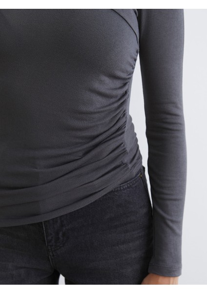 Yeni Sezon Bisiklet Yaka Büzgülü Kadın Body modelleri