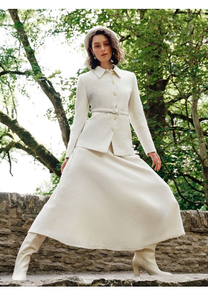 Yeni Sezon Dokulu Kadın Tüvit Ceket