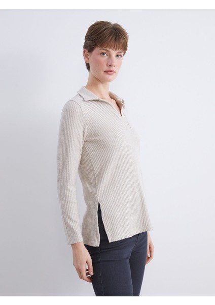 Yeni Sezon Polo Yaka Fitilli Kadın Tişört