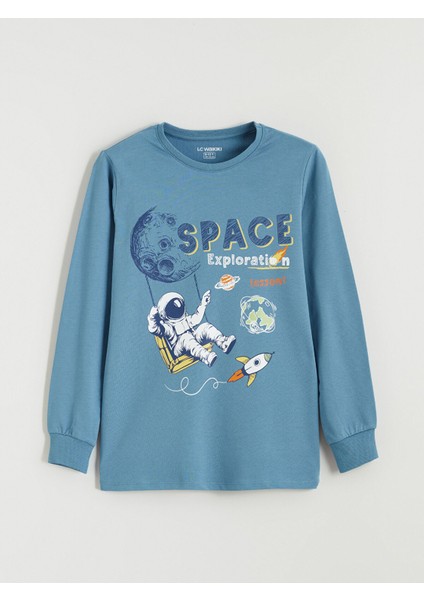 Yeni Sezon Bisiklet Yaka Baskılı Erkek Çocuk Pijama Takımı fiyatları