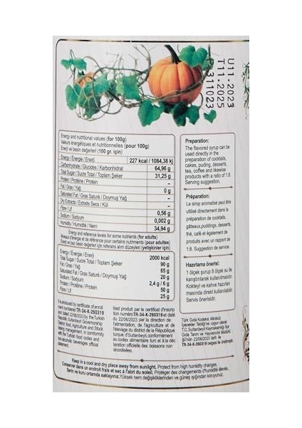 Nish Pumpkin Spices Aromalı Şurup 700 ml