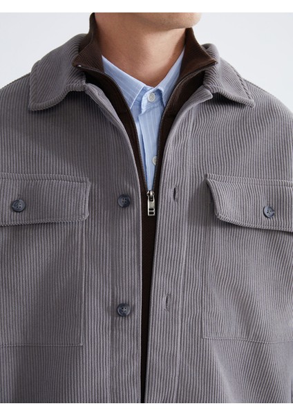 Yeni Sezon Rahat Kalıp Uzun Kollu Kadife Erkek Gömlek Ceket modelleri