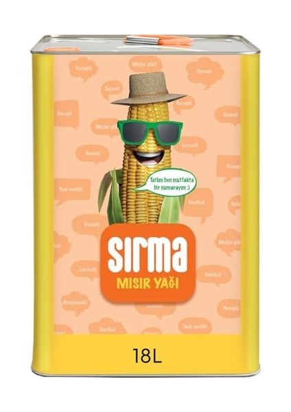 Sırma Mısır Yağı 18 Lt Teneke