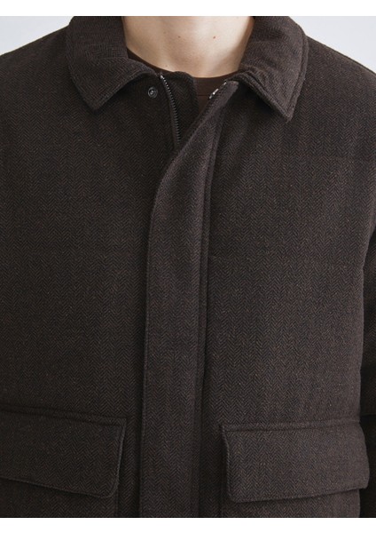 Yeni Sezon Standart Kalıp Gömlek Yaka Kaşe Erkek Mont modelleri