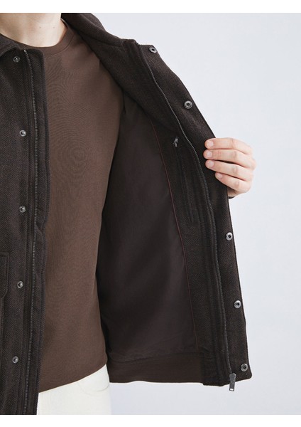 Yeni Sezon Standart Kalıp Gömlek Yaka Kaşe Erkek Mont fırsatları