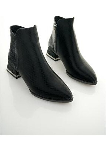 Shane Garantili Metal Topuk Detaylı Fermuarlı Kadın Bot