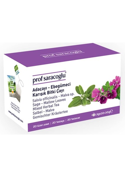 Prof Saracoglu Adaçayı Ebegümeci 20'li Karışık Çayı