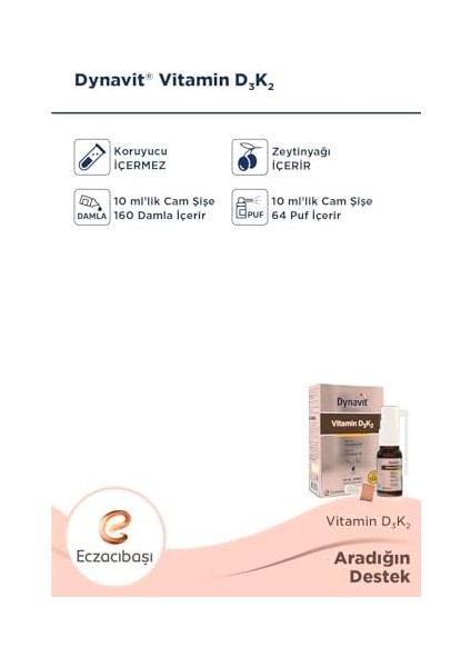 Dynavit Vitamin D3K2 fiyatları