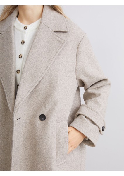 Yeni Sezon Kruvaze Yaka Kadın Kaşe Kaban modelleri