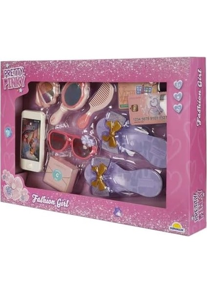 Pretty Pinky Kokoş Terlik Gözlük Tarak Set - fiyatları