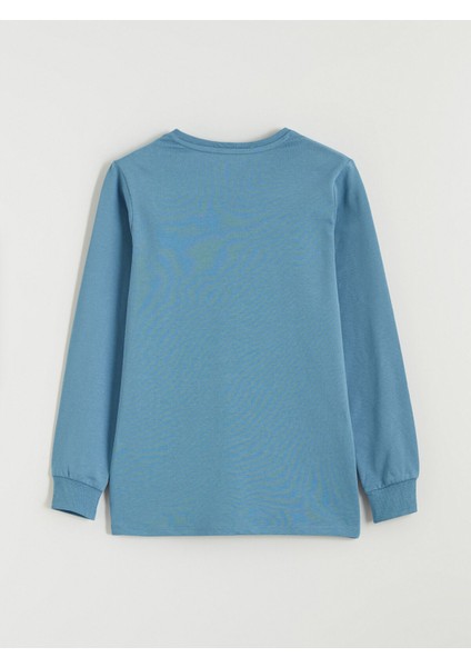 Yeni Sezon Bisiklet Yaka Baskılı Erkek Çocuk Pijama Takımı fırsatları