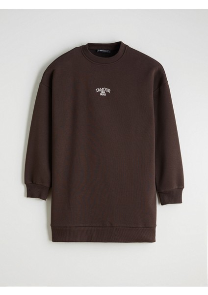 Yeni Sezon Nakışlı Kadın Kalın Sweatshirt Tunik indirimleri