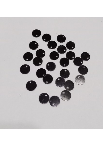 Yan Delikli Oya, Havlu, Abiye, Çeyizlik El Işleme Pul 8mm 20 gr Takriben 750 Adet Siyah indirimleri