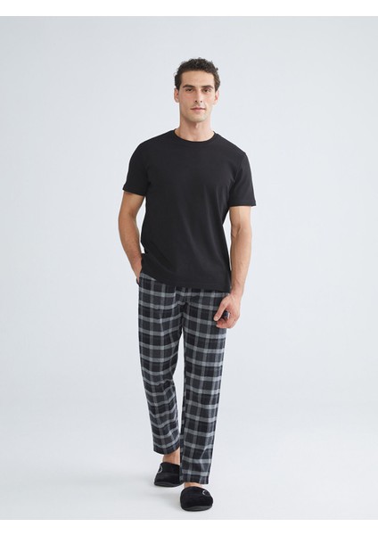 Yeni Sezon Standart Kalıp Ekose Erkek Pijama Alt