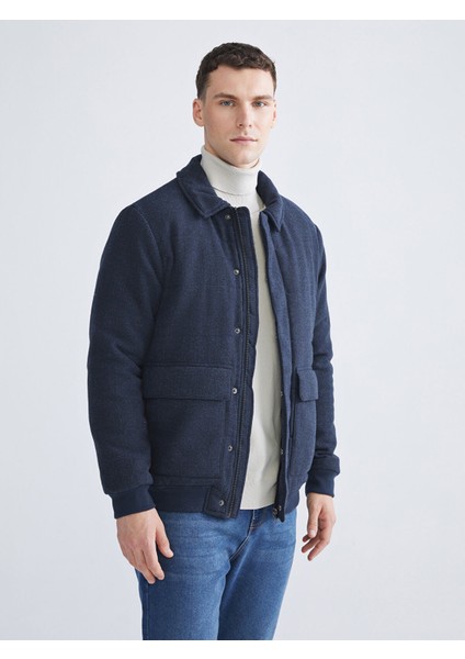 Yeni Sezon Standart Kalıp Gömlek Yaka Kaşe Erkek Mont