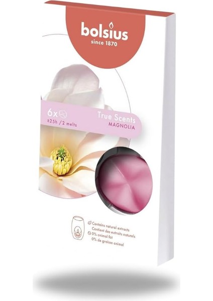 Kokulu Buhardanlık Eritme Mum Tableti - Kokulu - 6 Yuvarlak Şekilli Renkli Tablet Mum - 2-3 Kere Eritme ile Toplamda Yaklaşık 25 Saat Koku Deneyimi