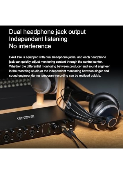 Professional E4X4 Pre | Yüksek Kalite Usb-C Ses Kartı: 4-Giriş/4-Çıkış 24BIT/192KHZ, 8...600OHM Arası Kulaklıklara Kadar Kullanılabilir. (Pc/mac) modelleri