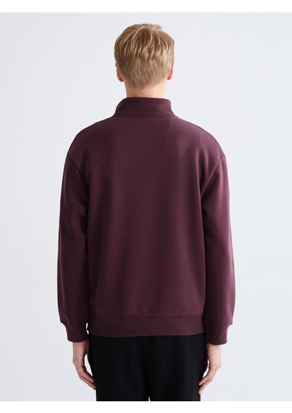 Yeni Sezon Dik Yaka Baskılı Erkek Kalın Sweatshirt fırsatları