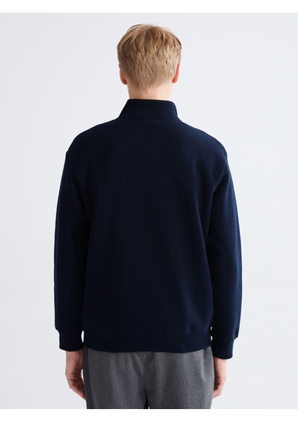 Yeni Sezon Dik Yaka Baskılı Erkek Kalın Sweatshirt fırsatları