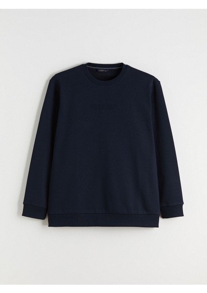 Yeni Sezon Bisiklet Yaka Baskılı Erkek Sweatshirt indirimleri