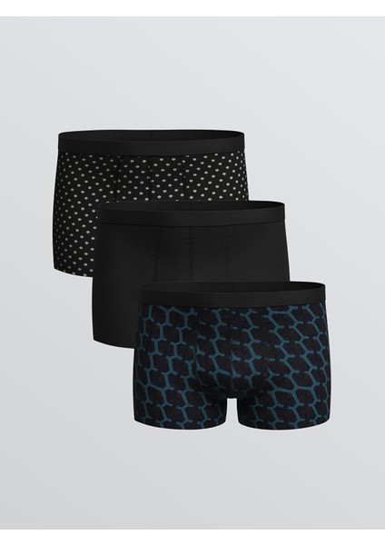 Yeni Sezon Büyük Beden Standart Kalıp Pamuklu Esnek Erkek Boxer 3'lü