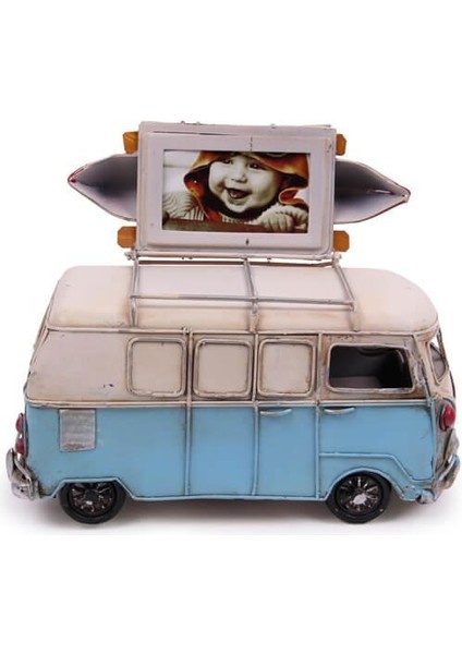 Dekoratif Metal Minibüs Çerçeveli ve Kumbaralı Hediyelik (1371) (770770)