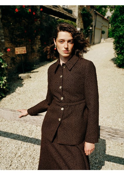 Yeni Sezon Dokulu Kadın Tüvit Ceket fiyatları