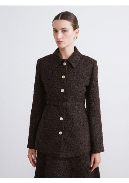 Yeni Sezon Dokulu Kadın Tüvit Ceket modelleri