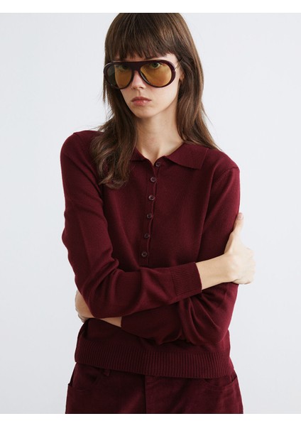 Yeni Sezon Polo Yaka Kadın Triko Kazak