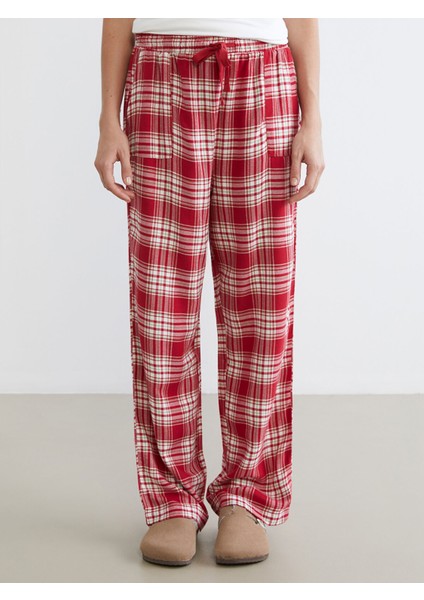 Yeni Sezon Beli Lastikli Ekose Kadın Pijama Altı fiyatları