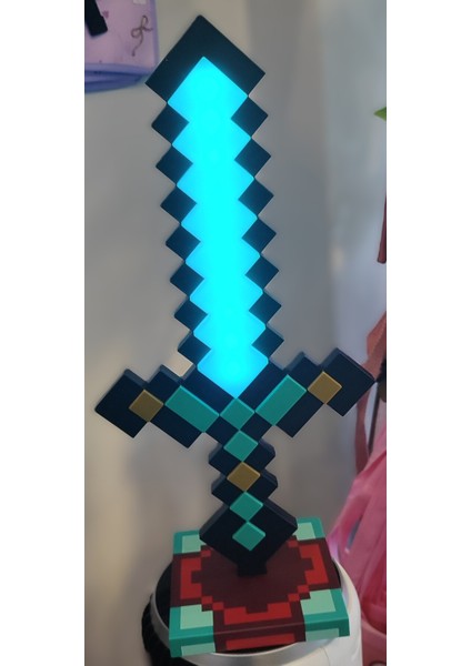 Minecraft Kılıç Model Çok Renkli Şarjlı Masa/gece Lambası AD62221 modelleri