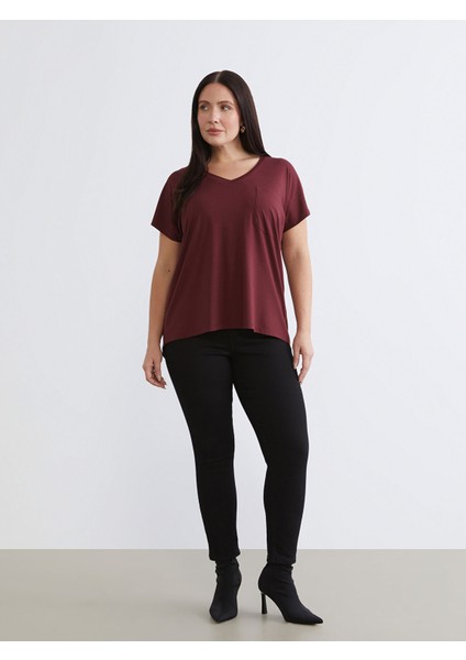 Yeni Sezon Büyük Beden V Yaka Kadın Tişört fiyatları