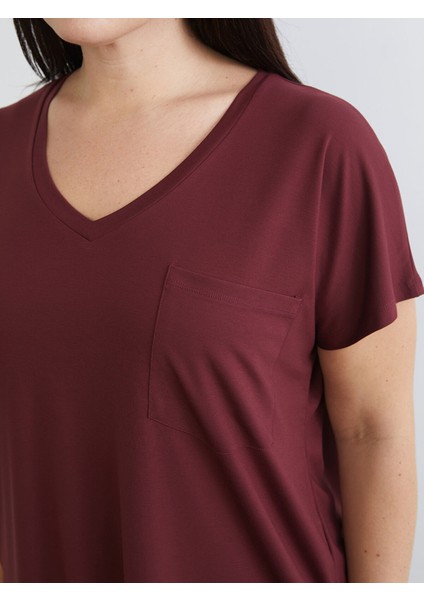 Yeni Sezon Büyük Beden V Yaka Kadın Tişört modelleri