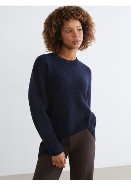 Yeni Sezon Bisiklet Yaka Oversize Kadın Triko Kazak